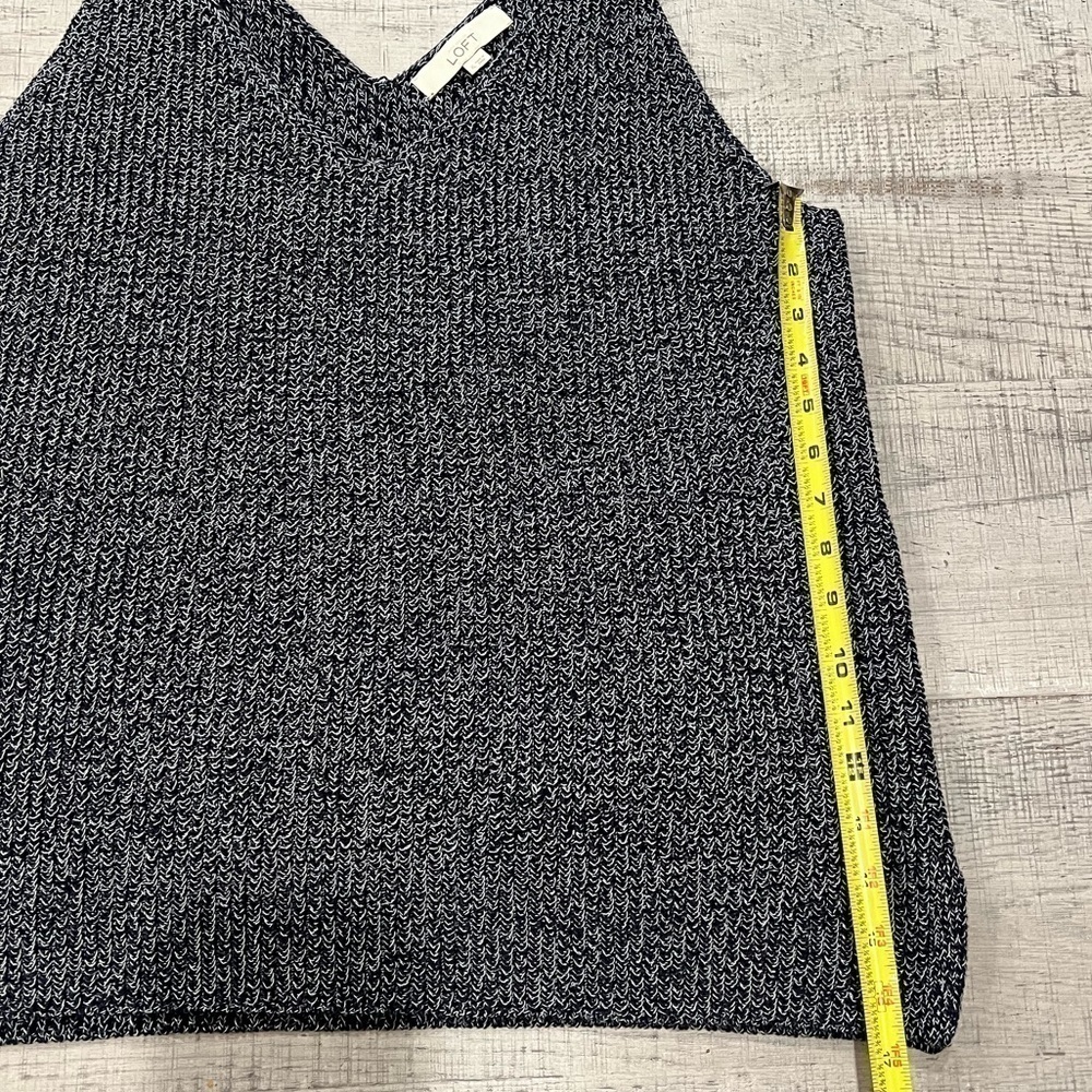Ann Taylor Loft Navy Heavy Knit V-Neck Sweater Tank Top Size XL - Picture 8 of 11